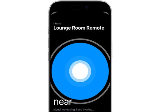 iPhone being used to find Siri Remote