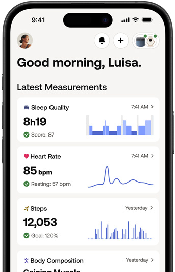 Un iPhone affichant l’app Withings.