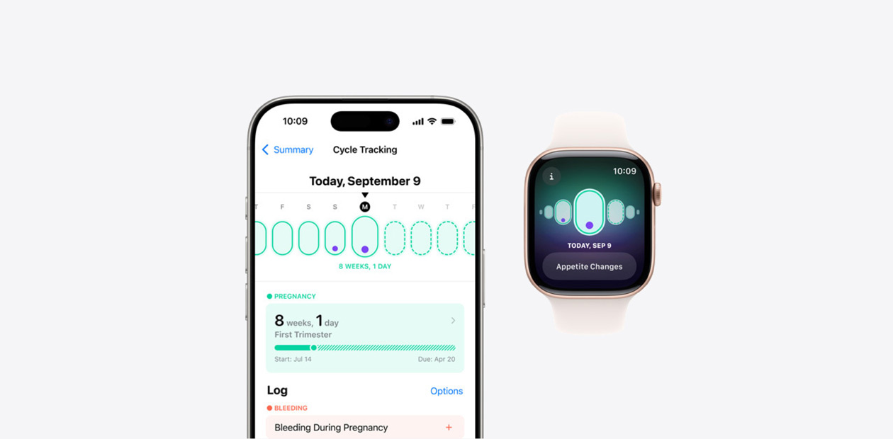 Syklus-appen på iPhone og Apple Watch.