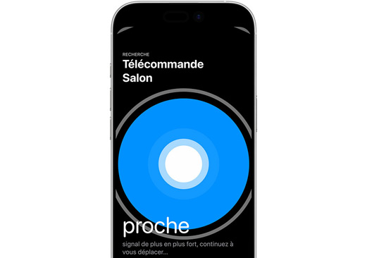 Utilisation d’un iPhone pour trouver la Siri Remote