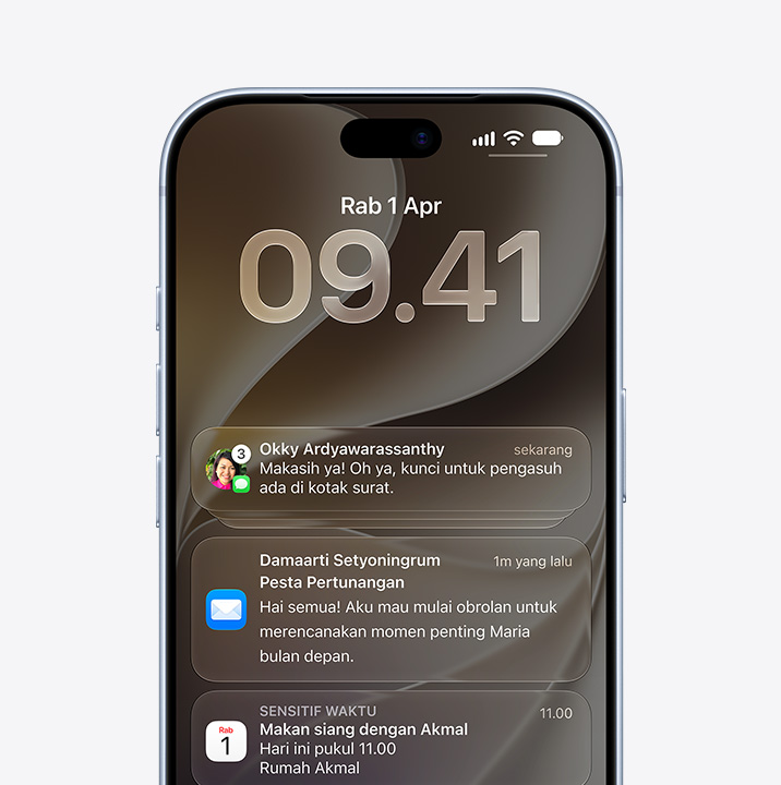 Layar iPhone menampilkan pesan pop-up