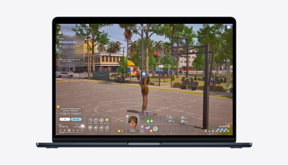 MacBook Air screen showing gaming to demonstrate M5 chip capabilities