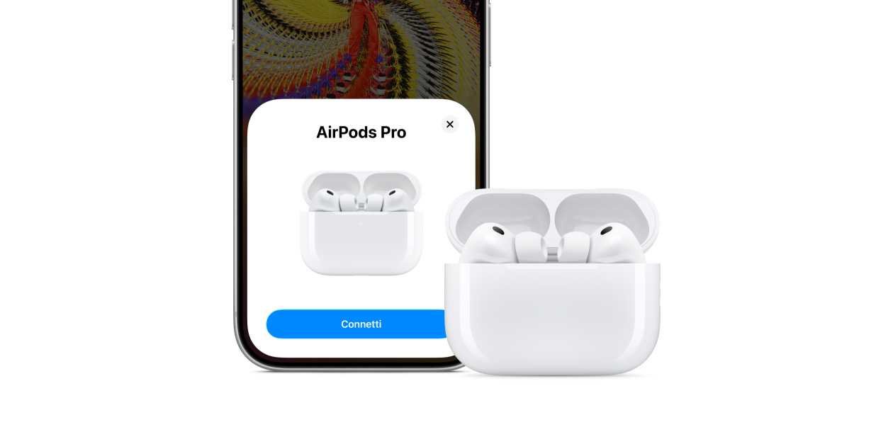 iPhone 17 Pro, collegamento, AirPods Pro 3 e custodia di ricarica MagSafe (USB-C)