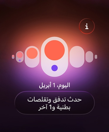 تتبّع الدورة في تطبيق صحتي، نقاط بلون ليلكي وبرتقالي تبرز أعراضاً مختلفة للدورة الشهرية