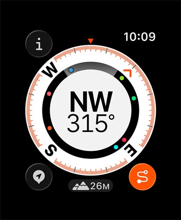 Backtrack feature, metrics: compass, elevation, marked waypoints