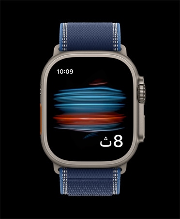 ساعة Apple Watch Ultra 3، إطار تيتانيوم، لون طبيعي، اختبار مستوى أكسجين الدم في تطبيق صحتي