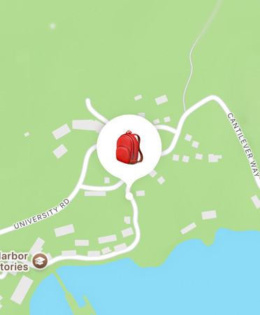 Find My app in use, showing a person's location on a mountain