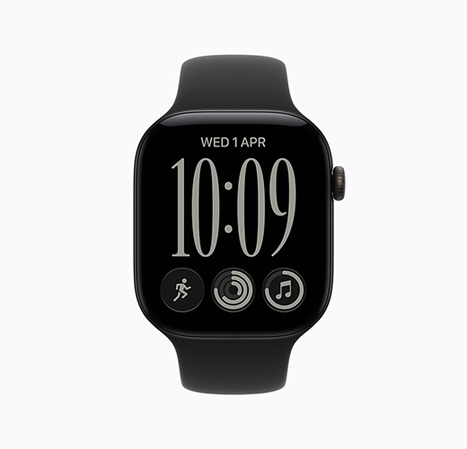 Apple Watch Series 11, Jet Black colour, side exterior