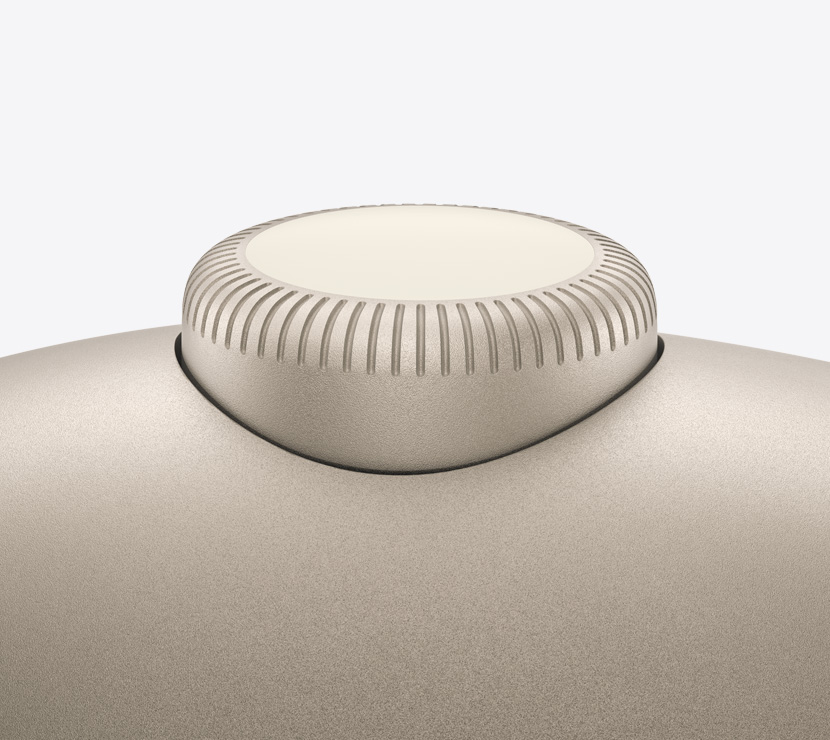 AirPods Max 2 headphones, starlight colour, detail of Digital Crown