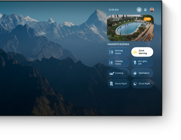 Kontrolcenter på Apple TV 4K på et fladskærms-TV