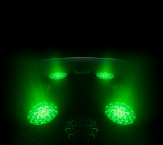 Health Sensing System with multiple round sensors with glowing green LED lights