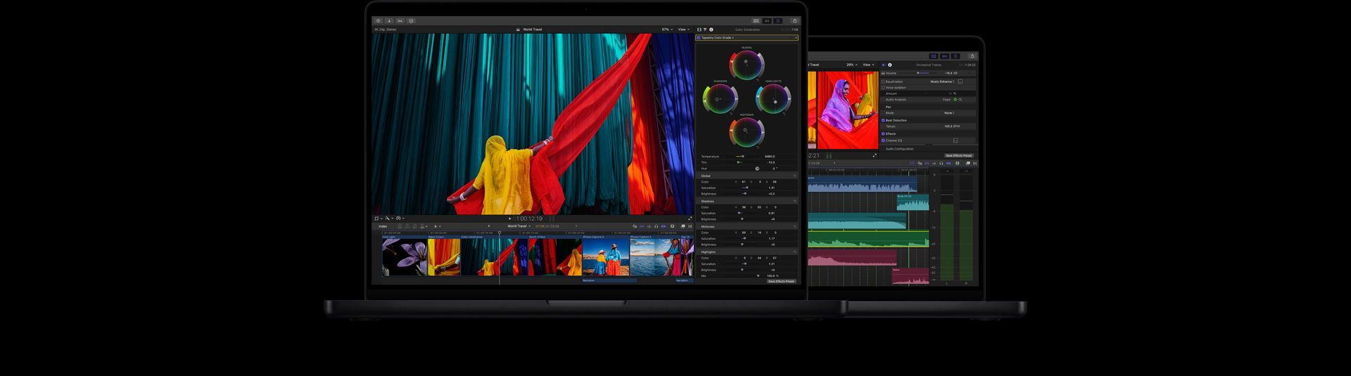 Final Cut Pro workspace on MacBook Pro