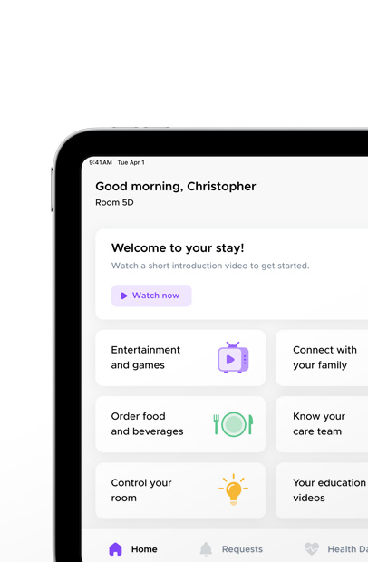 Programvare som viser Epic-appen MyChart Bedside.