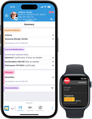 Software mostrando os apps Epic Haiku e Epic Limerick no iPhone e no Apple Watch