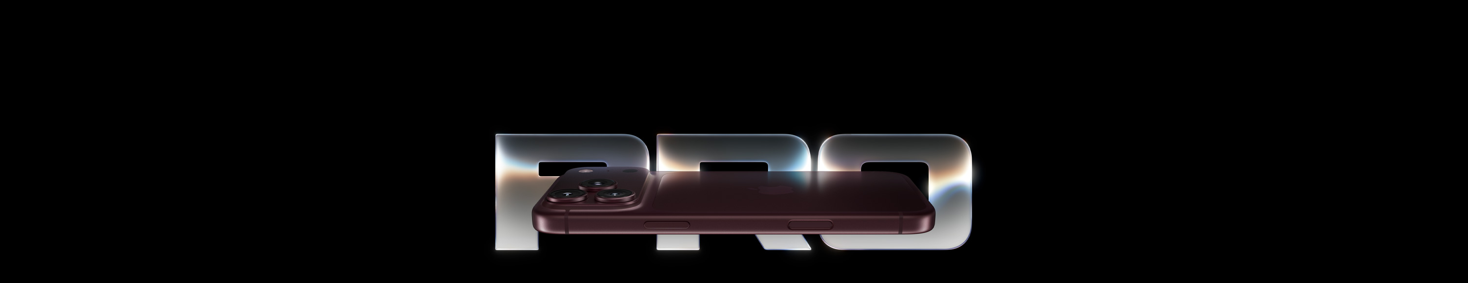 iPhone 18 Pro, burgundy colour (dark red), back exterior, Pro Fusion camera system at top, Apple logo in centre, Side exterior, Side button, Camera Control, the word Pro written in large silver coloured text and glowing with a blue and pink neon effect