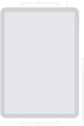Diagramme de l’iPad Air, vu de face