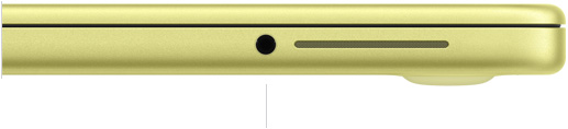 MacBook Neo 13 pouces avec A18 Pro, fermé, côté droit, montrant la prise casque 3,5 mm