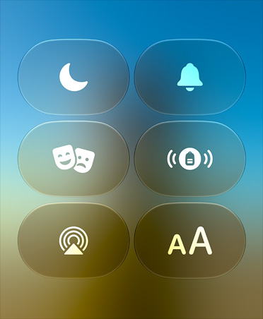 Screen showing Apple Watch Control Centre